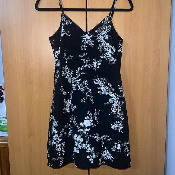 Black Floral Slip Dress - Picture 1 of 3